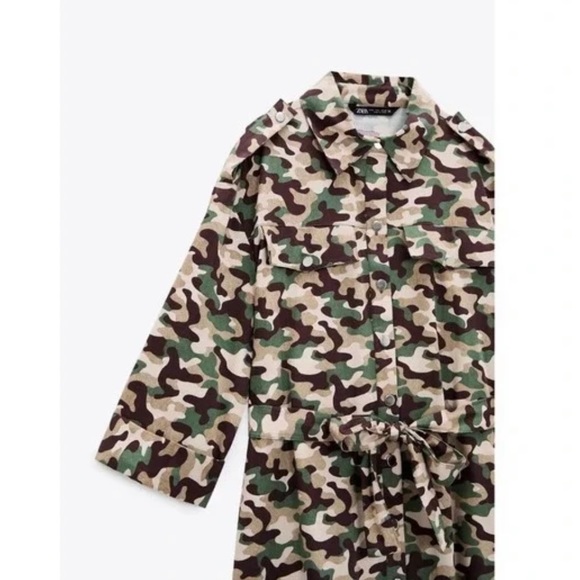 ZARA CAMO MINI SHIRT DRESS - Picture 3 of 4